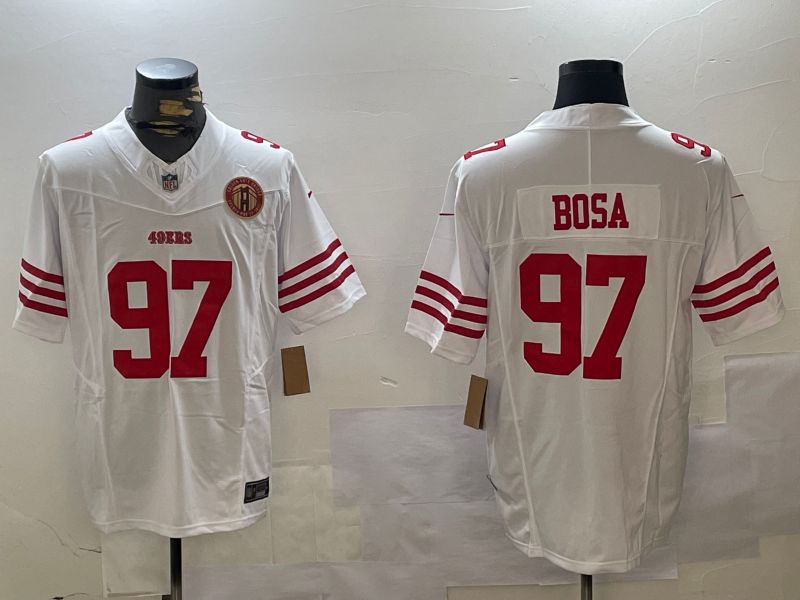 Men San Francisco 49ers #97 Bosa White three generations 2024 Nike Limited NFL Jersey style 4